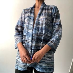BOGOFREE Sheer Burnout Striped Cardigan